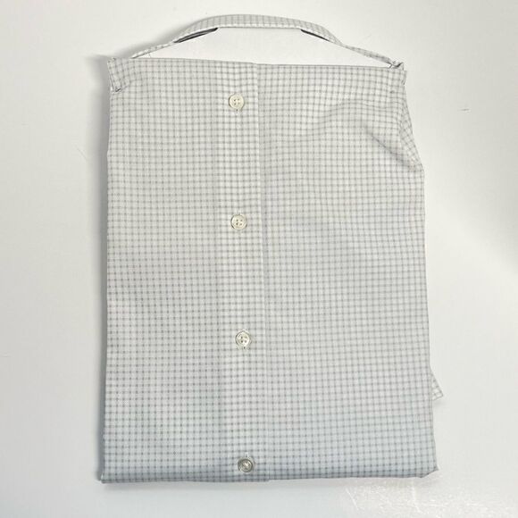 Club Room Men's Gray Regular Fit Check Dress Shirt, size L 16 - 16 1/2 - Picture 7 of 8